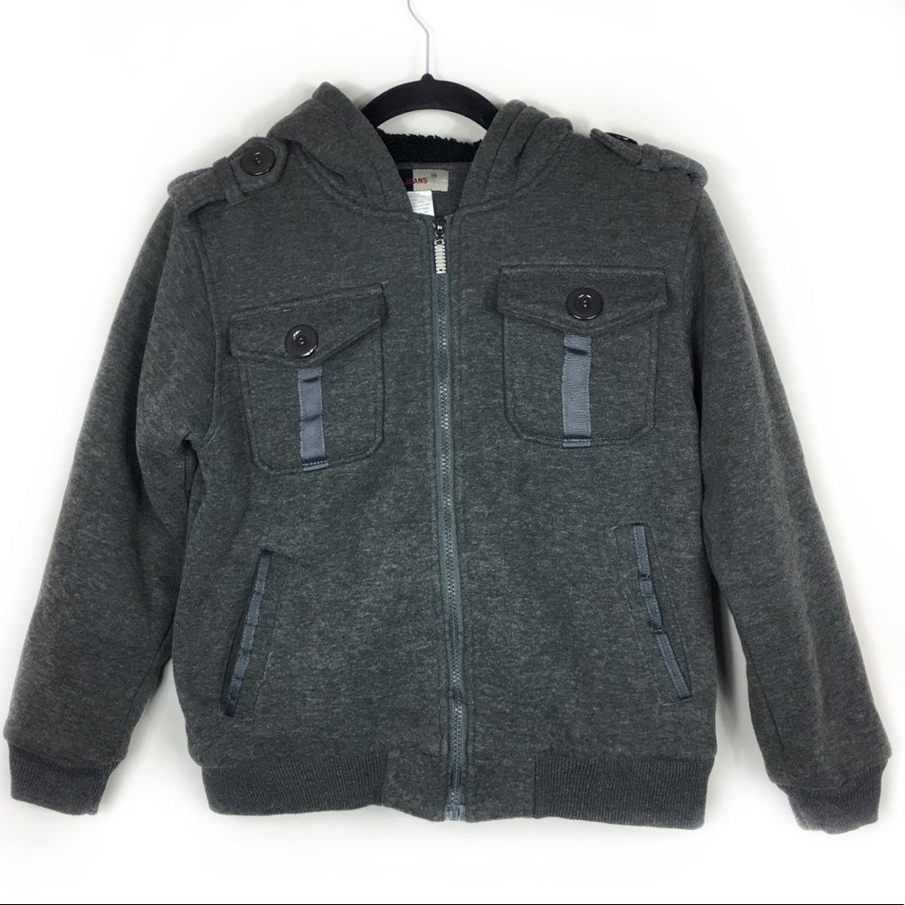 DN Jeans Gray Hood Jacket, size Large